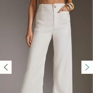 Maeve The Colette Cropped Linen Wide-Leg Pants